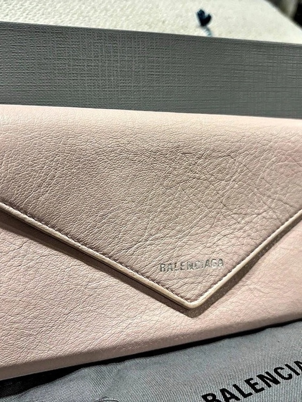 Balenciaga Papier Continental Zip Around Wallet Pink
